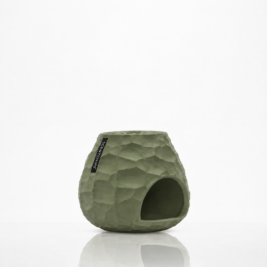 Scentchips | Συσκευή Καύσης με επίστρωση πορσελάνης | Army Green Sphere Chiseled