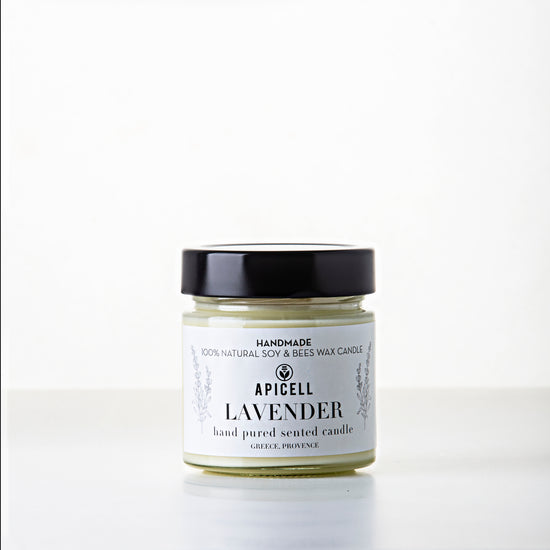 Lavender | Soy & Beeswax Candle | Black & White