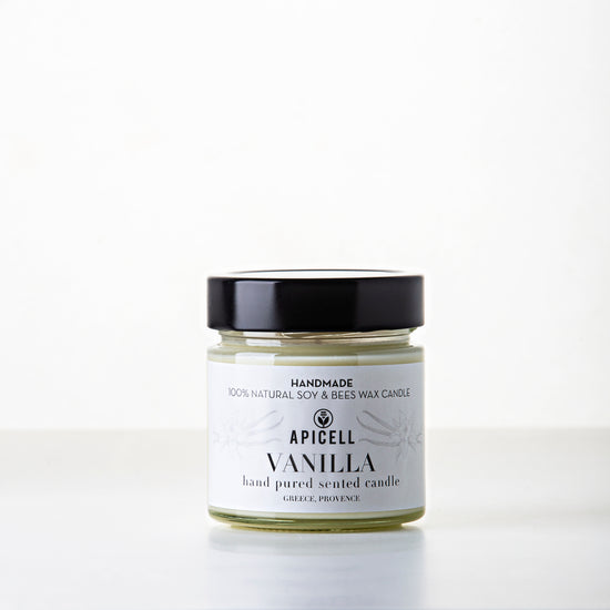 Vanilla | Soy & Beeswax Candle | Black & White