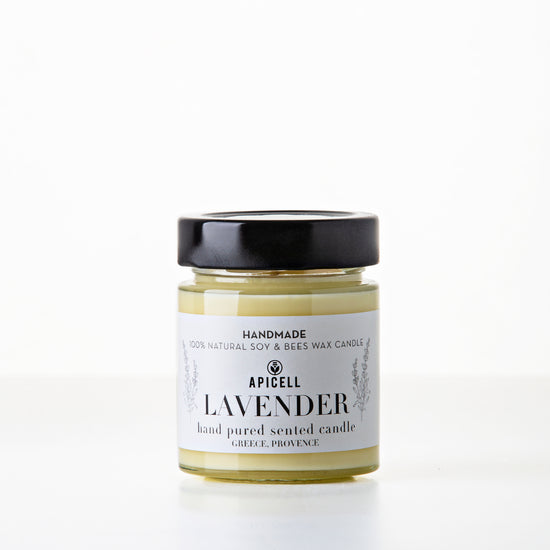 Lavender | Soy & Beeswax Candle | Black & White