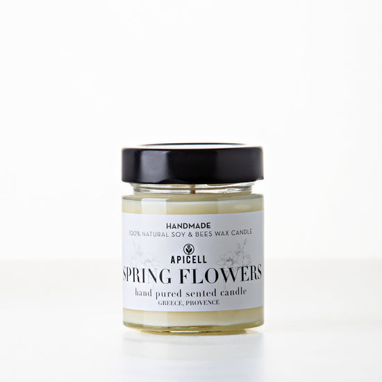 Spring Flowers | Soy & Beeswax Candles | Black & White