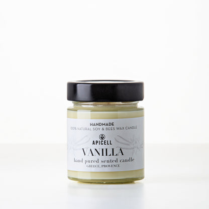 Vanilla | Soy & Beeswax Candle | Black & White